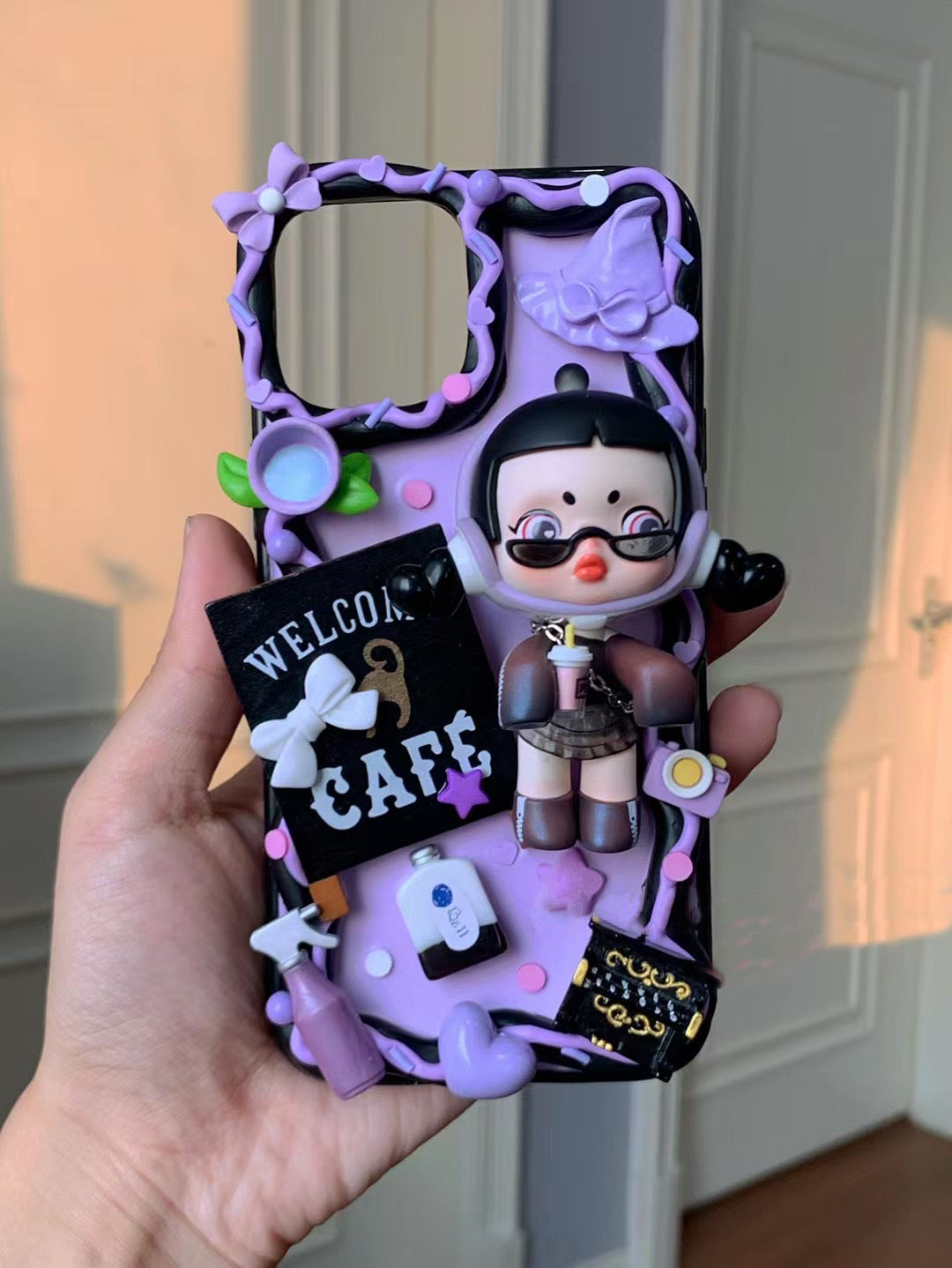 Skullpanda Popmart DIY Decoden Handmade Custom Cream Phone Case