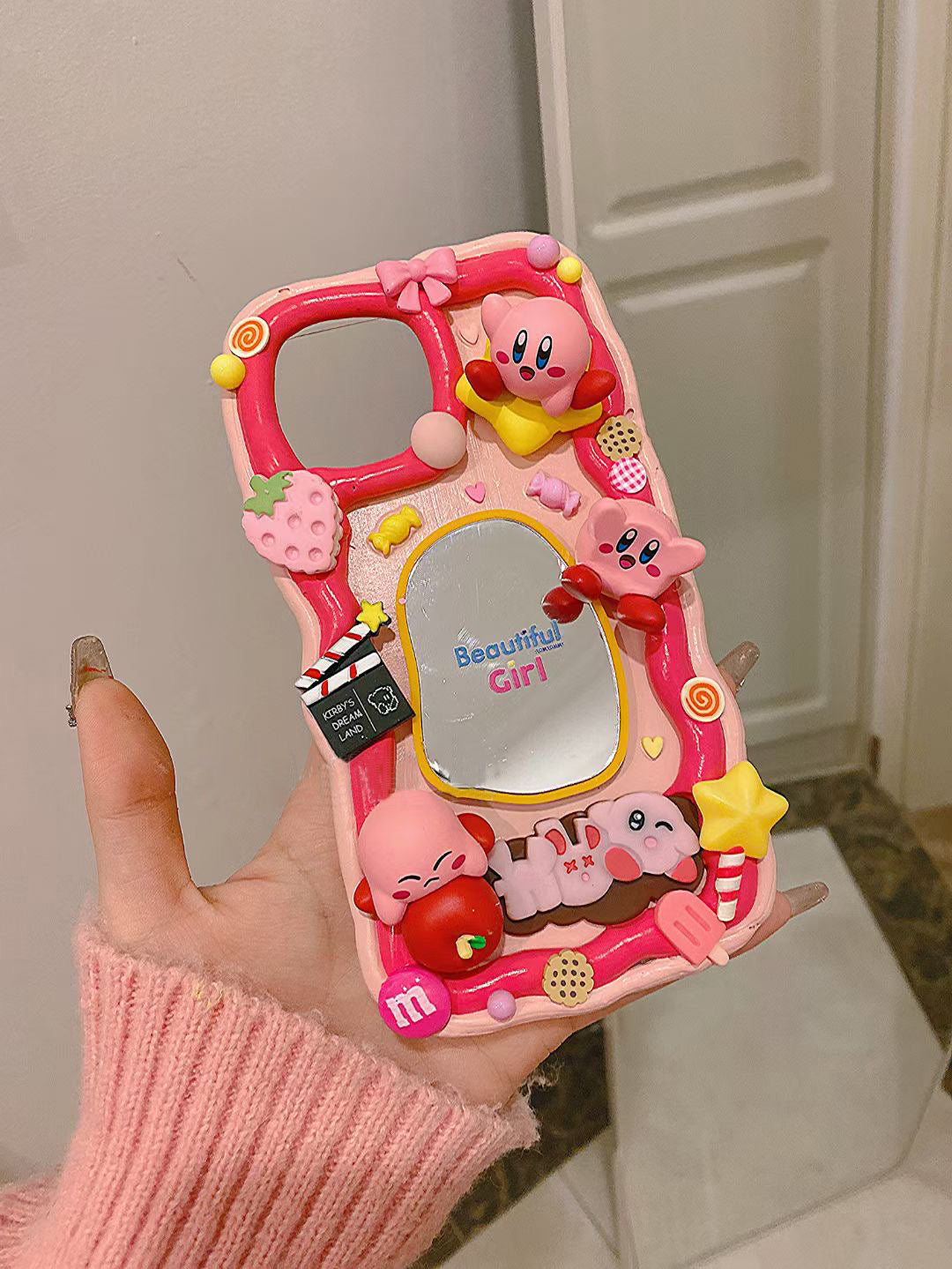 Kirby DIY Decoden Handmade Custom Cream Phone Case for iPhone