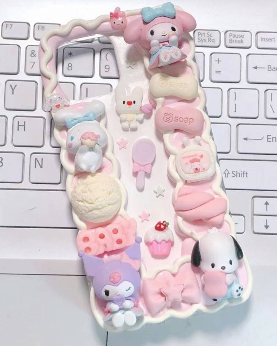 Sanrio  DIY Decoden Handmade Custom Cream Phone Case for iPhone