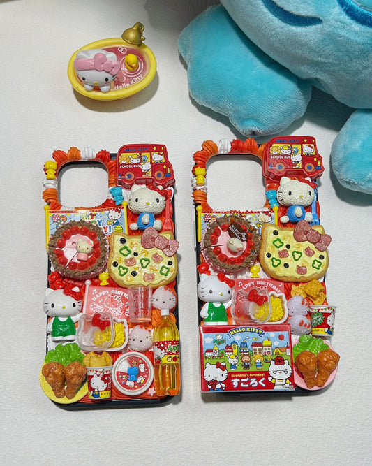 Hellokitty｜Food Toy DIY Decoden Handmade Custom Cream Phone Case for iPhone Samsung | Phone Cover Accessories
