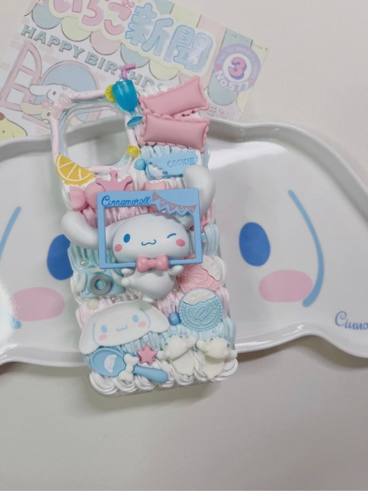 Cinnamoroll| DIY Decoden Handmade Custom Cream Phone Case for iPhone Samsung | Phone Cover Accessories