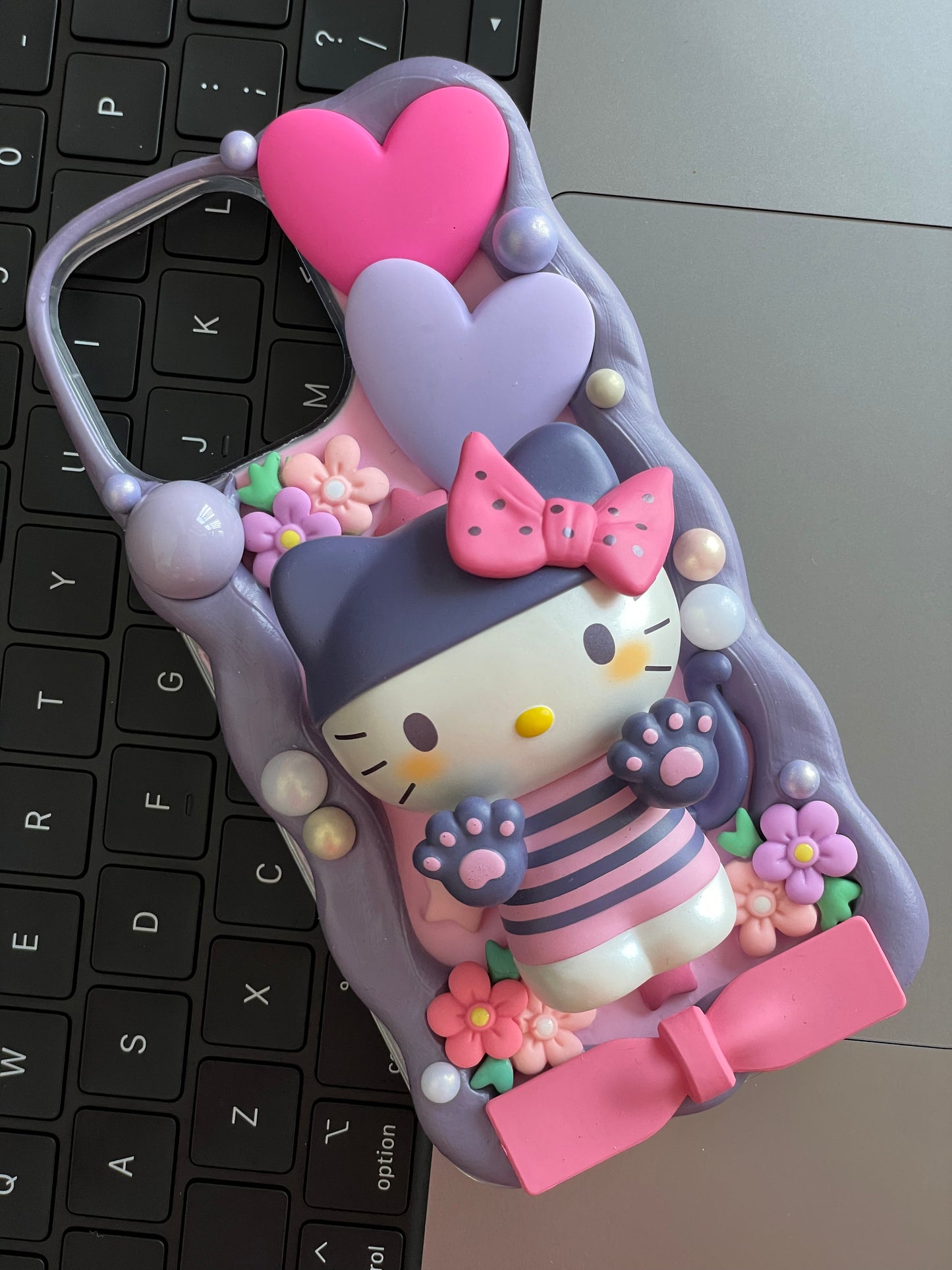 Hellokitty｜Purple DIY Decoden Handmade Custom Cream Phone Case for iPhone Samsung | Phone Cover Accessories