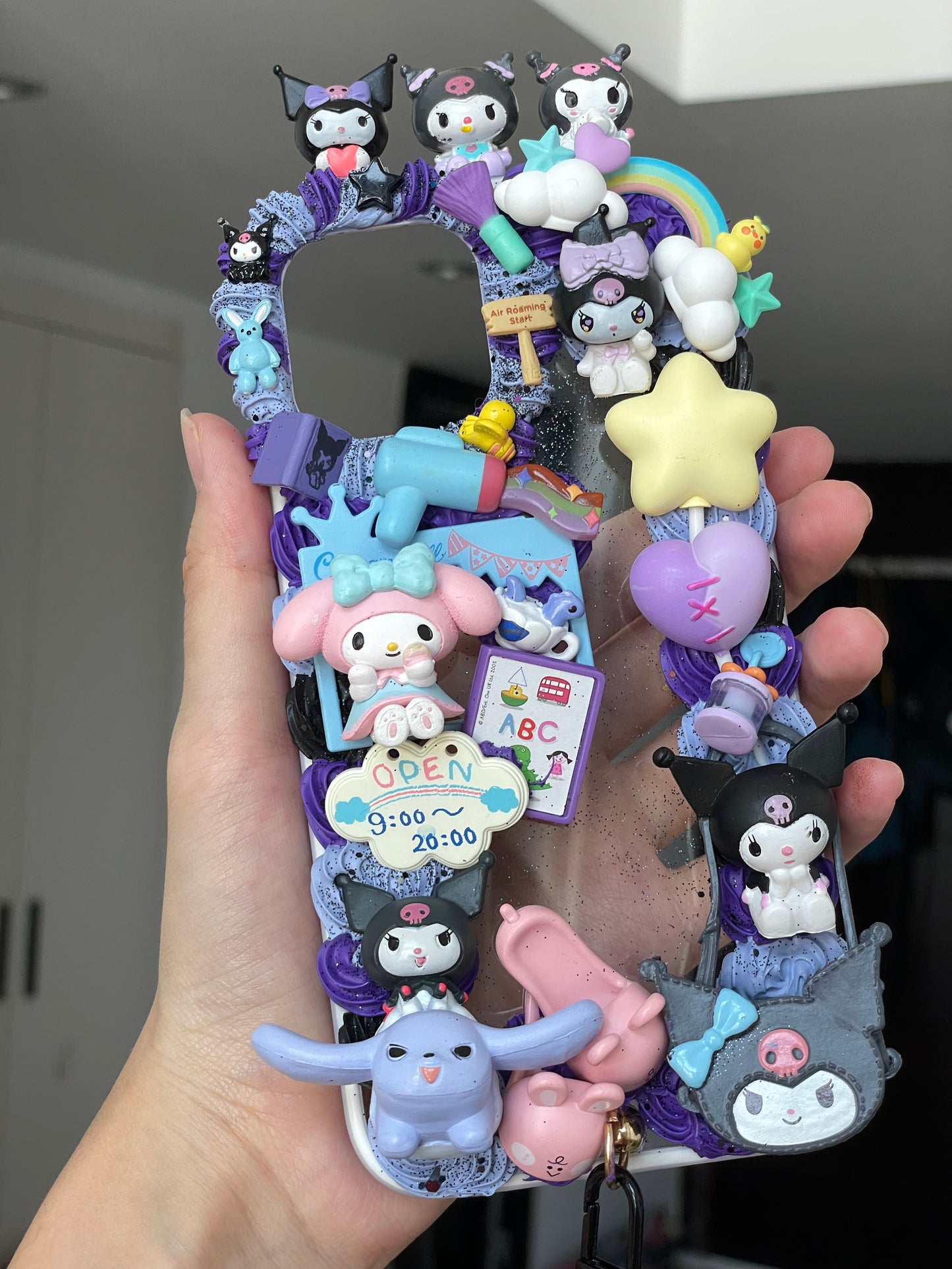 Kuromi ｜Purple DIY Decoden Handmade Custom Cream Phone Case for iPhone Samsung | Phone Cover Accessories