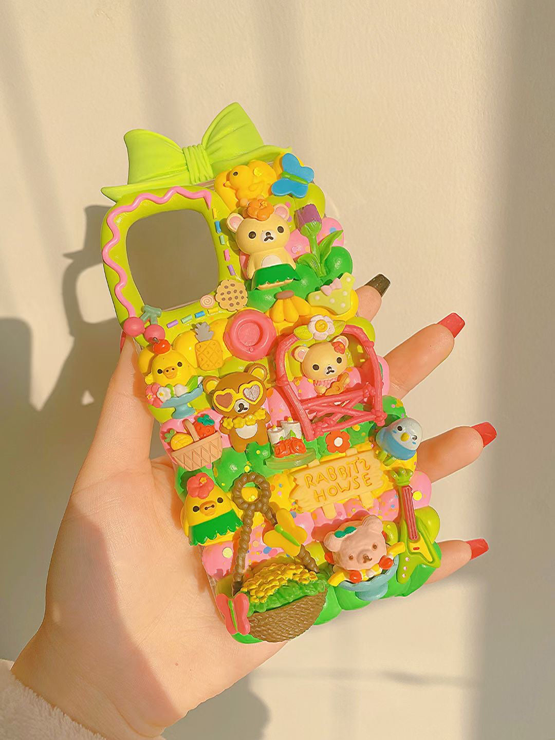 Rilakkuma  | Cute DIY Decoden Handmade Custom Cream Phone Case for iPhone Samsung | Phone Cover Accessories