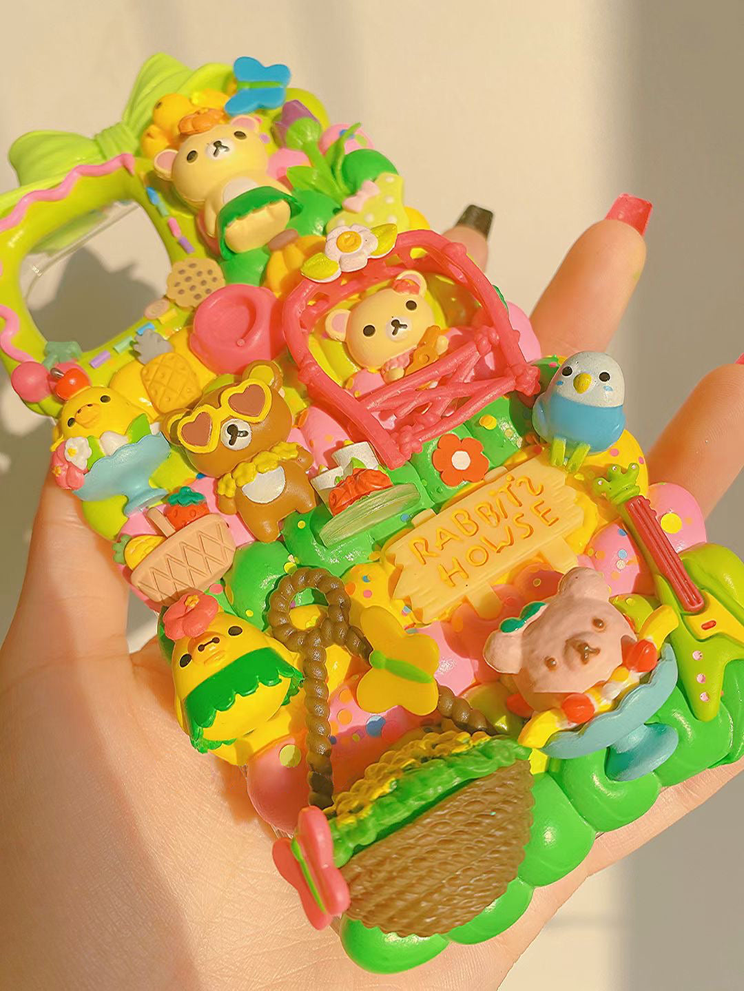 Rilakkuma  | Cute DIY Decoden Handmade Custom Cream Phone Case for iPhone Samsung | Phone Cover Accessories