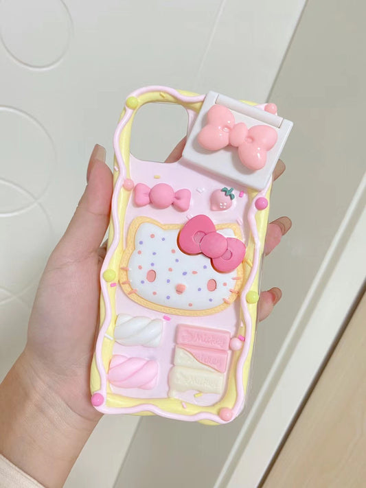 Cookie Hello Kitty  |Sanrio DIY Decoden Handmade Custom Cream Phone Case for iPhone Samsung | Phone Cover Accessories