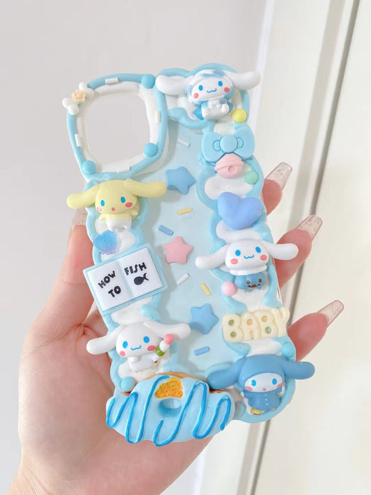 Cinnamoroll | Sanrio DIY Decoden Handmade Custom Cream Phone Case for iPhone Samsung | Phone Cover Accessories