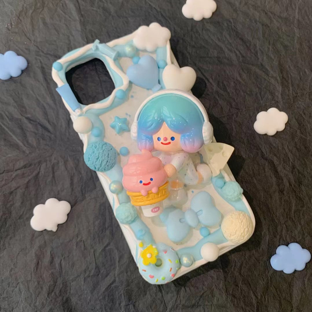 Rico  DIY Decoden Handmade Custom Cream Phone Case for iPhone