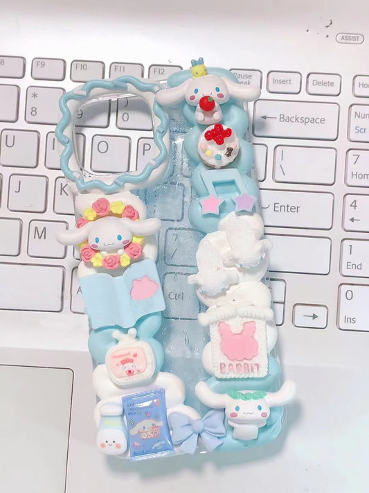 Cinnamoroll | DIY Decoden Handmade Custom Cream Phone Case for iPhone Samsung | Phone Cover Accessories