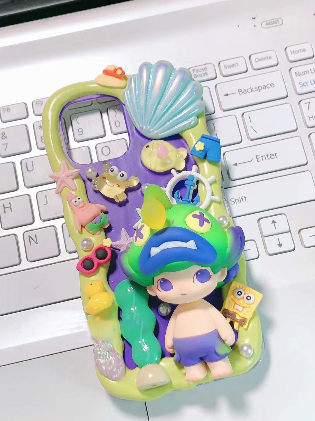 Dimoo | Popmart DIY Decoden Handmade Custom Cream Phone Case for iPhone Samsung | Phone Cover Accessories