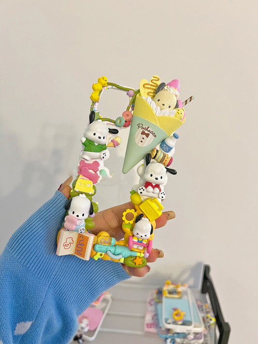 Pochacco | Sanrio DIY Decoden Handmade Custom Cream Phone Case for iPhone Samsung | Phone Cover Accessories