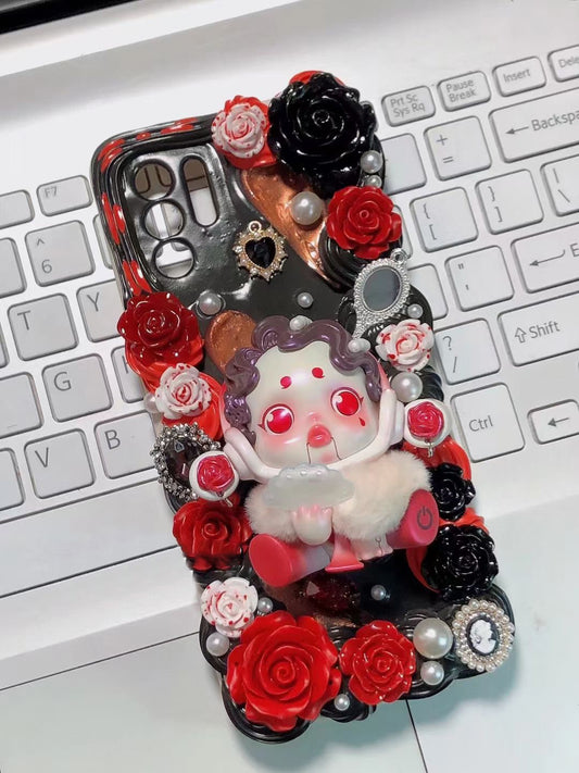 Skullpanda | DIY Decoden Handmade Custom Cream Phone Case for iPhone Samsung | Phone Cover Accessories