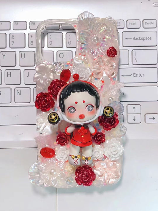 Skullpanda | Popmart DIY Decoden Handmade Custom Cream Phone Case for iPhone Samsung | Phone Cover Accessories
