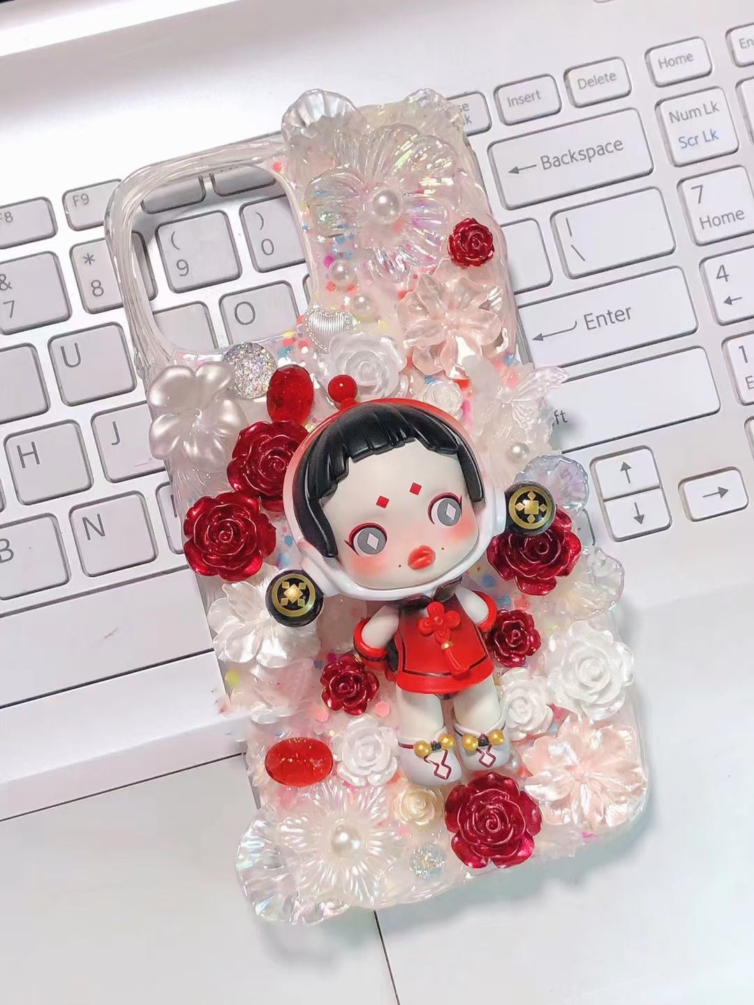 Skullpanda | Popmart DIY Decoden Handmade Custom Cream Phone Case for iPhone Samsung | Phone Cover Accessories