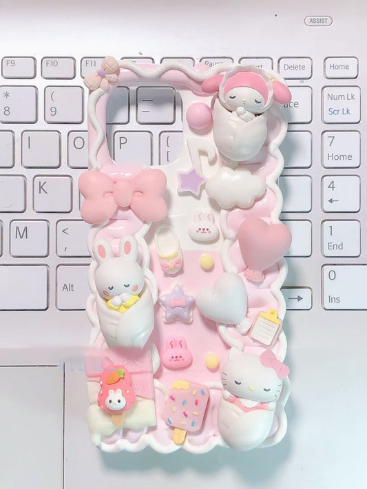 My Melody | DIY Decoden Handmade Custom Cream Phone Case for iPhone Samsung | Phone Cover Accessories