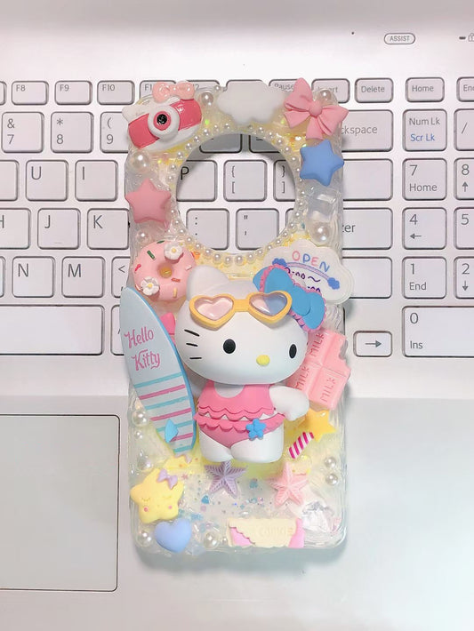 Hello Kitty | DIY Decoden Handmade Custom Cream Phone Case for iPhone Samsung | Phone Cover Accessories