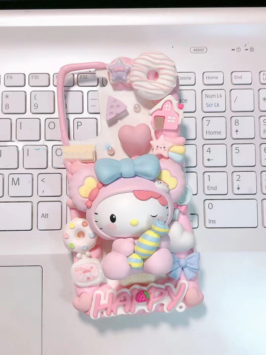 Hello Kitty | DIY Decoden Handmade Custom Cream Phone Case for iPhone Samsung | Phone Cover Accessories