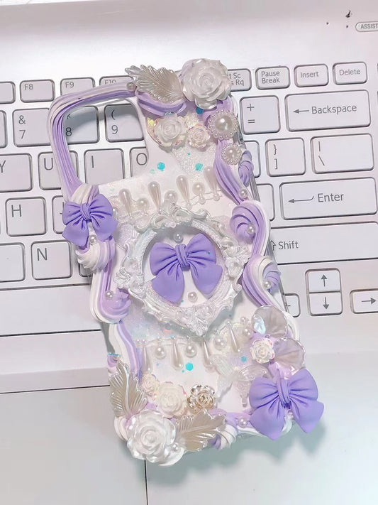 Baroque | DIY Decoden Handmade Custom Cream Phone Case for iPhone Samsung | Phone Cover Accessories