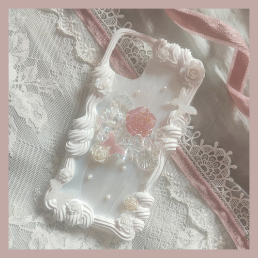 Baroque | Vintage DIY Decoden Handmade Custom Cream Phone Case for iPhone Samsung | Phone Cover Accessories