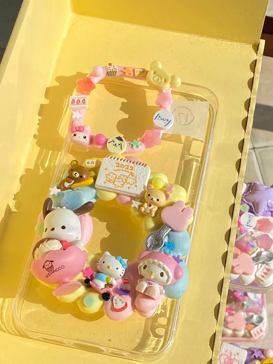 Sanrio｜DIY Decoden Handmade Custom Cream Phone Case for iPhone Samsung | Phone Cover Accessories