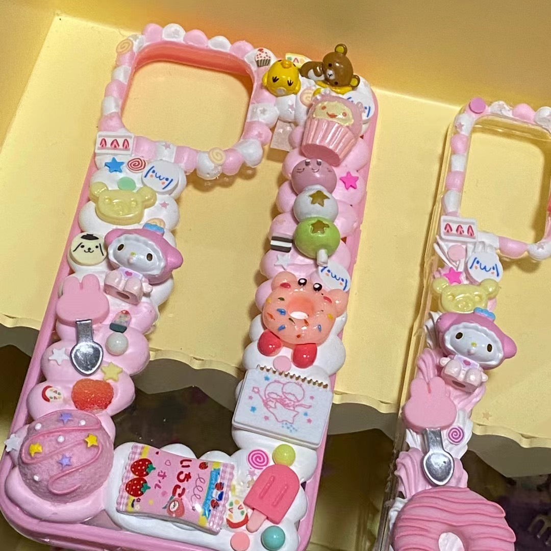 Sanrio｜DIY Decoden Handmade Custom Cream Phone Case for iPhone Samsung | Phone Cover Accessories