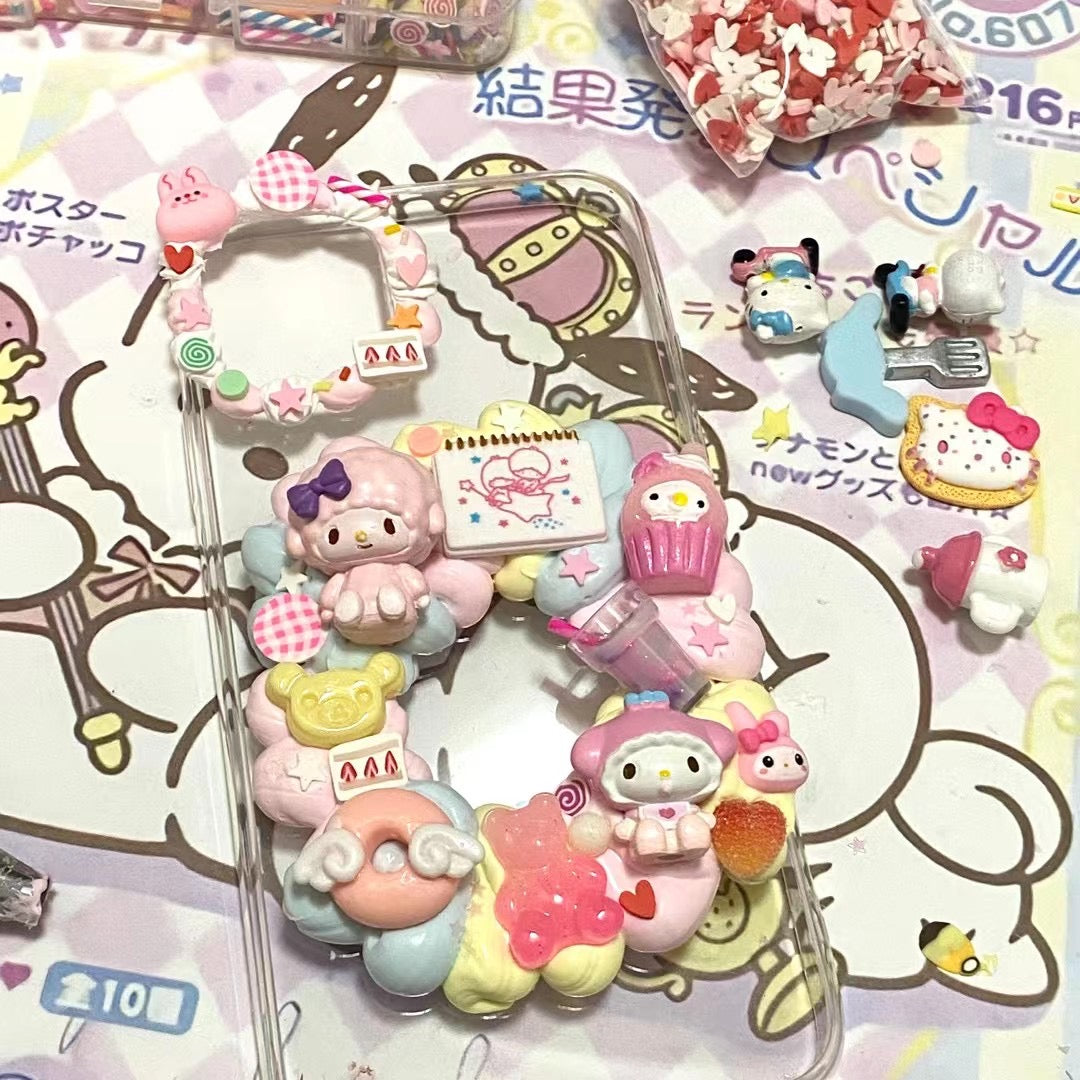 Sanrio｜DIY Decoden Handmade Custom Cream Phone Case for iPhone Samsung | Phone Cover Accessories