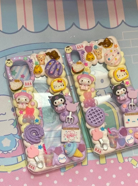 Sanrio｜DIY Decoden Handmade Custom Cream Phone Case for iPhone Samsung | Phone Cover Accessories