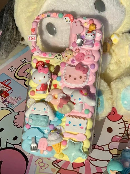 Sanrio｜DIY Decoden Handmade Custom Cream Phone Case for iPhone Samsung | Phone Cover Accessories