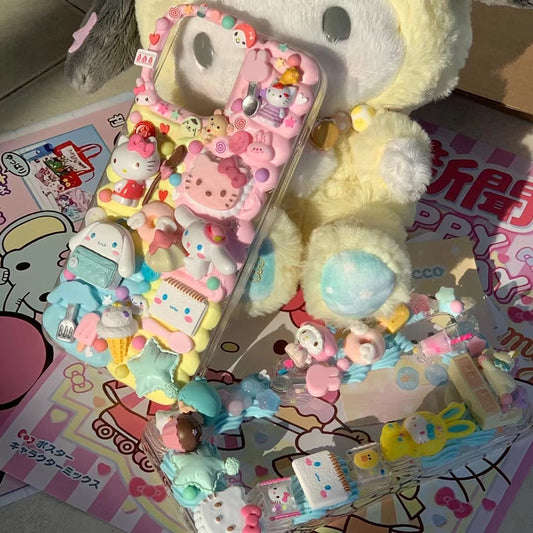 Sanrio｜DIY Decoden Handmade Custom Cream Phone Case for iPhone Samsung | Phone Cover Accessories