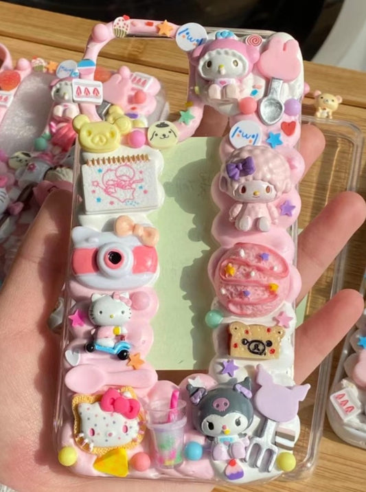 Sanrio｜DIY Decoden Handmade Custom Cream Phone Case for iPhone Samsung | Phone Cover Accessories