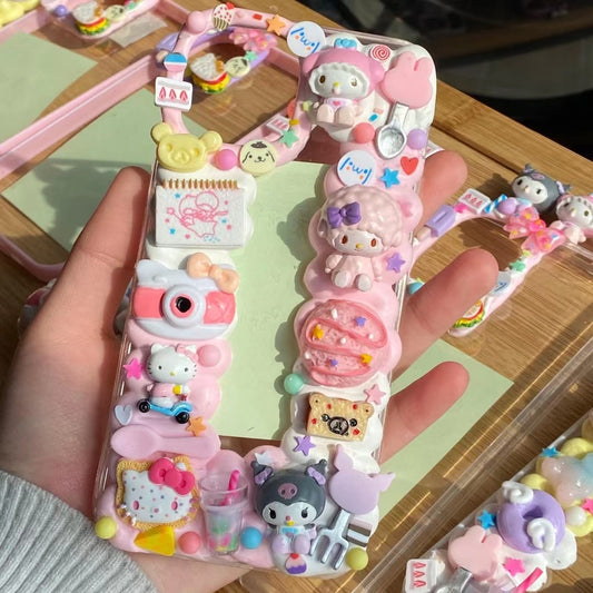 Sanrio｜DIY Decoden Handmade Custom Cream Phone Case for iPhone Samsung | Phone Cover Accessories