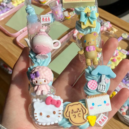 Sanrio｜DIY Decoden Handmade Custom Cream Phone Case for iPhone Samsung | Phone Cover Accessories