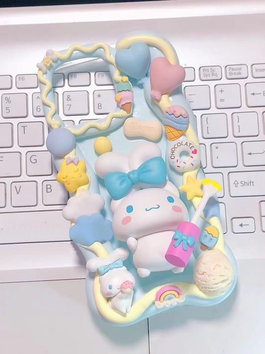 Cinnamoroll | DIY Decoden Handmade Custom Cream Phone Case for iPhone Samsung | Phone Cover Accessories