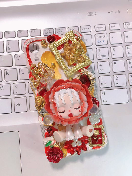 Skullpanda | DIY Decoden Handmade Custom Cream Phone Case for iPhone Samsung | Phone Cover Accessories