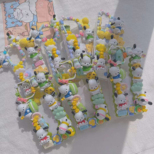 Pochacco | DIY Decoden Handmade Custom Cream Phone Case for iPhone Samsung | Phone Cover Accessories