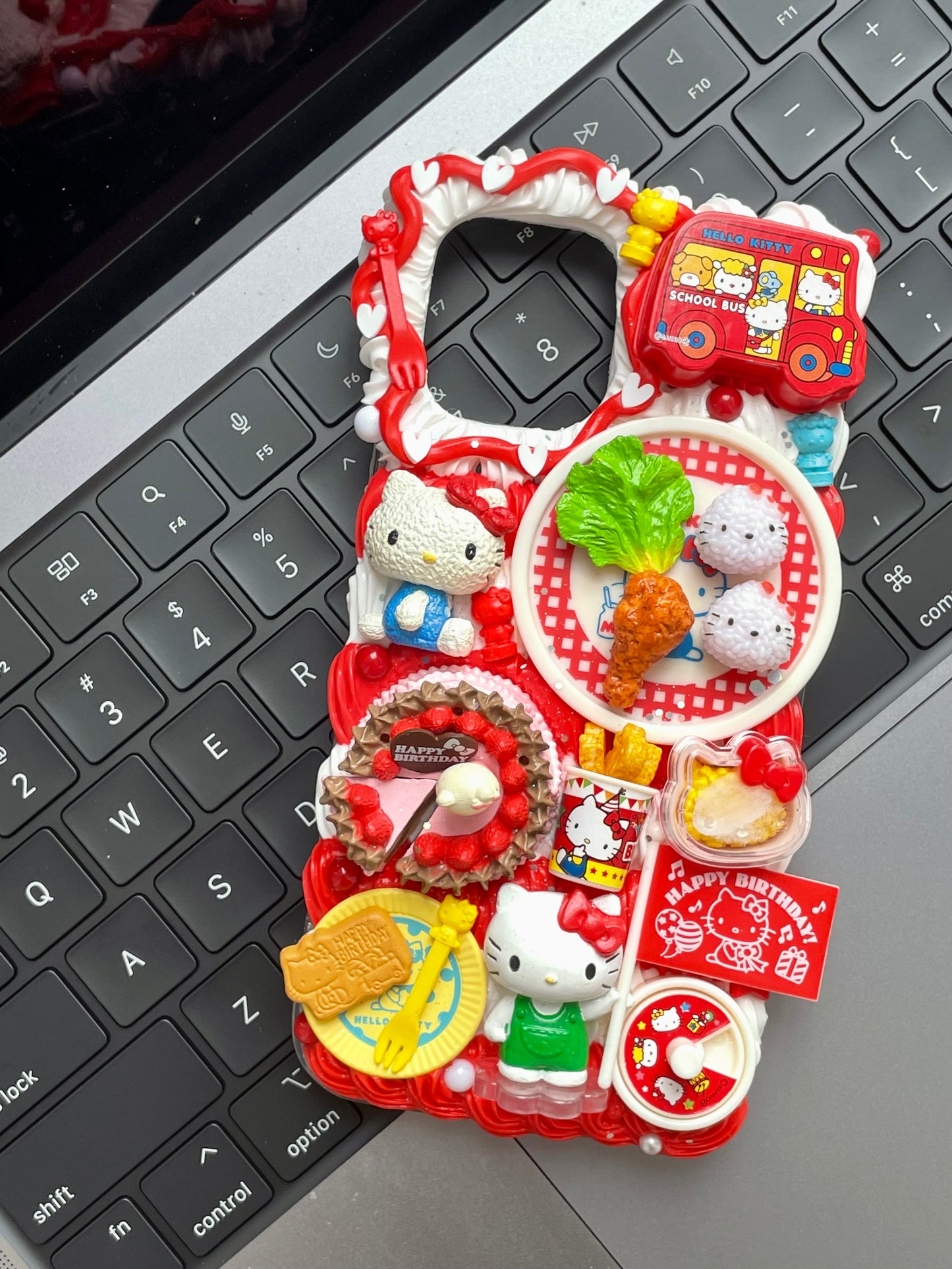 Hellokitty（Whole set of food toy）｜DIY Decoden Handmade Custom Cream Phone Case for iPhone Samsung | Phone Cover Accessories