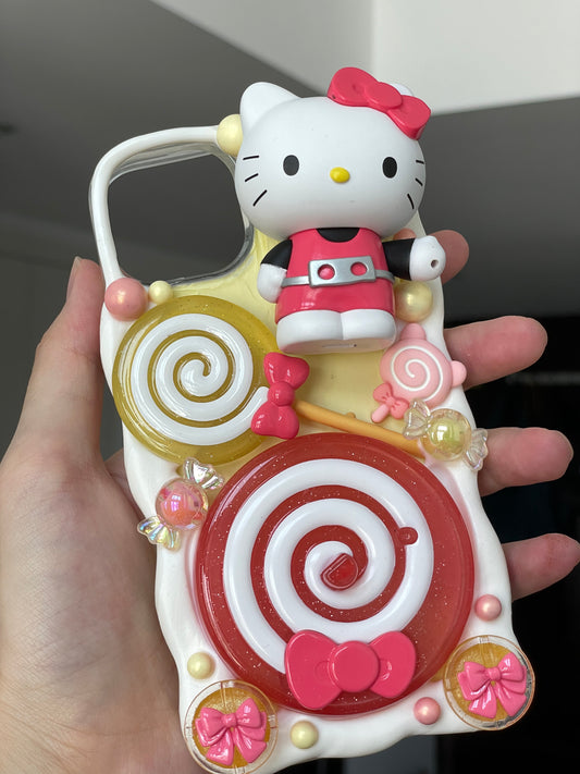 Hellokitty｜ DIY Decoden Handmade Custom Cream Phone Case for iPhone Samsung | Phone Cover Accessories