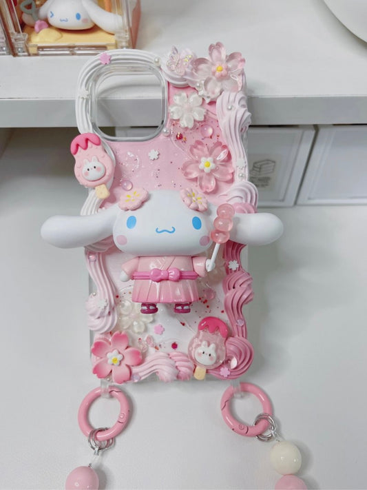 Cinnamoroll| DIY Decoden Handmade Custom Cream Phone Case for iPhone Samsung | Phone Cover Accessories