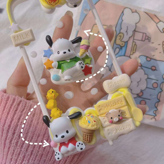 Pochacco | DIY Decoden Handmade Custom Cream Phone Case for iPhone Samsung | Phone Cover Accessories