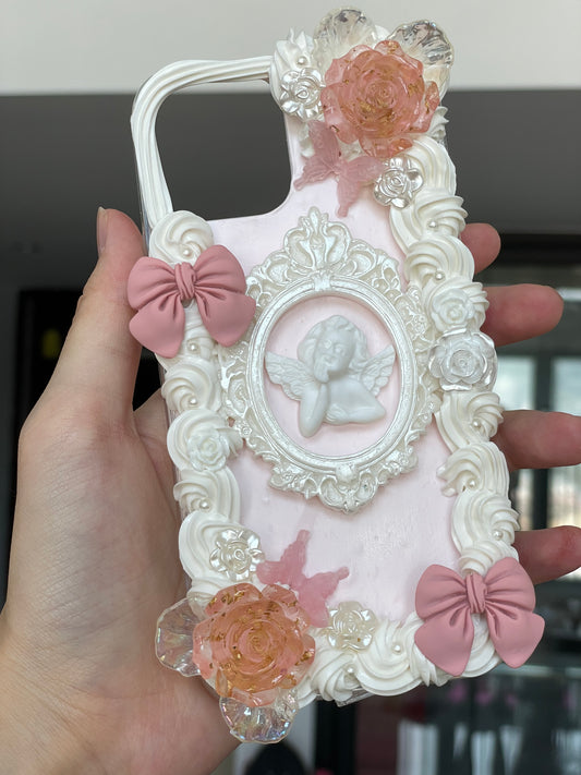 Baroque | Vintage DIY Decoden Handmade Custom Cream Phone Case for iPhone Samsung | Phone Cover Accessories