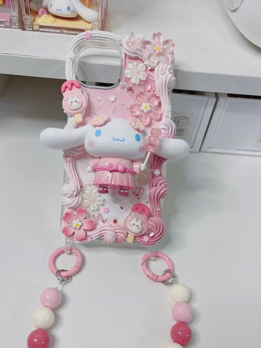 Cinnamoroll| DIY Decoden Handmade Custom Cream Phone Case for iPhone Samsung | Phone Cover Accessories