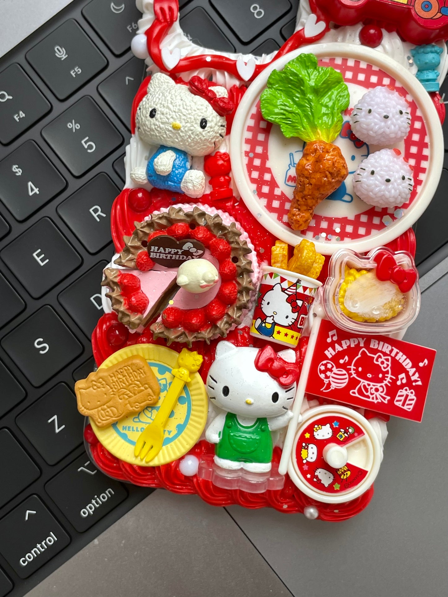 Hellokitty（Whole set of food toy）｜DIY Decoden Handmade Custom Cream Phone Case for iPhone Samsung | Phone Cover Accessories