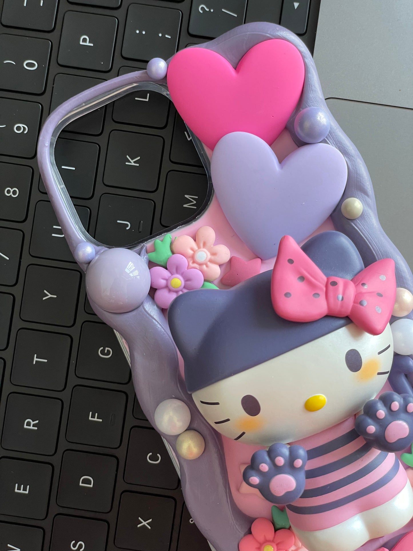 Hellokitty｜Purple DIY Decoden Handmade Custom Cream Phone Case for iPhone Samsung | Phone Cover Accessories