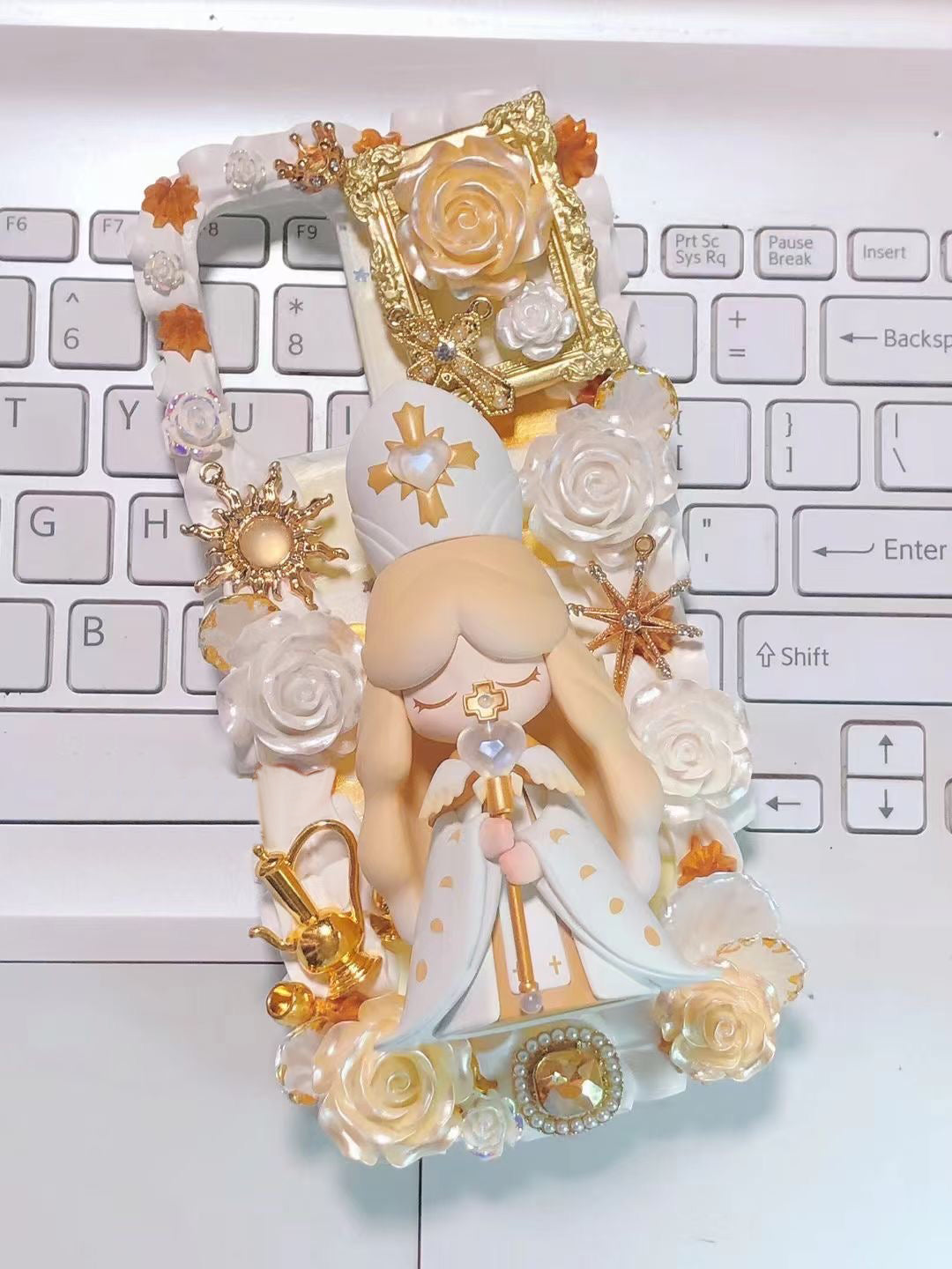 Laplly | Pope DIY Decoden Handmade Custom Cream Phone Case for iPhone Samsung | Phone Cover Accessories