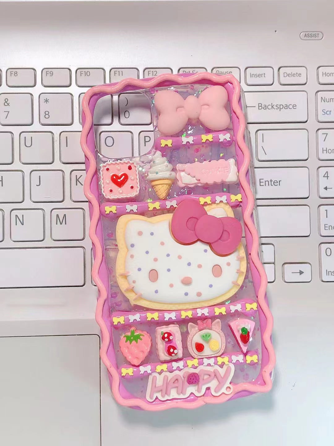 Hello Kitty | DIY Decoden Handmade Custom Cream Phone Case for iPhone Samsung | Phone Cover Accessories