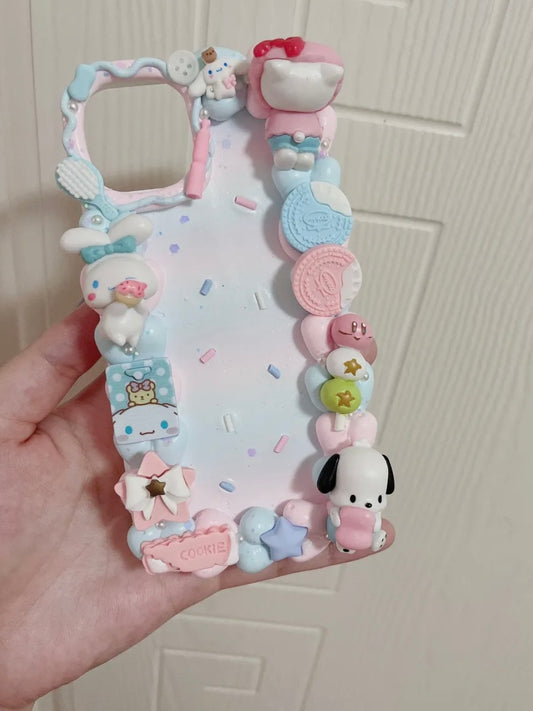 Sanrio｜DIY Decoden Handmade Custom Cream Phone Case for iPhone Samsung | Phone Cover Accessories