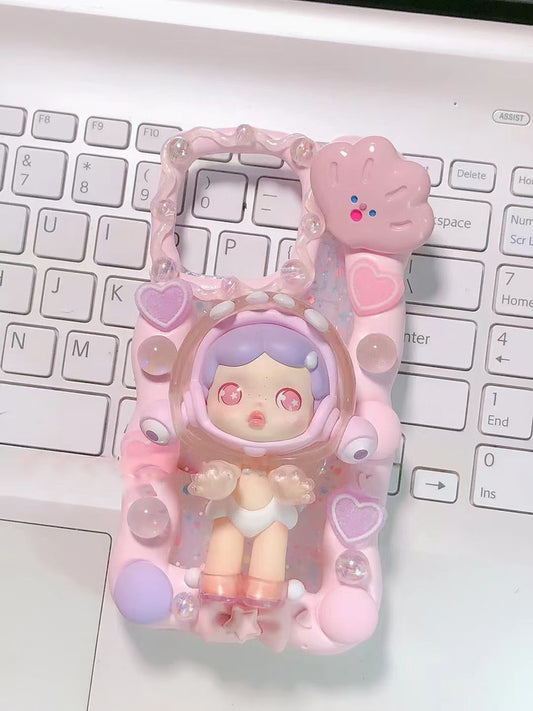 Skullpanda｜Pink DIY Decoden Handmade Custom Cream Phone Case for iPhone Samsung | Phone Cover Accessories