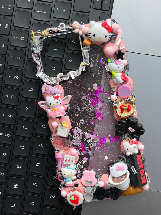 Hellokitty | Yellow  DIY Decoden Handmade Custom Cream Phone Case for iPhone Samsung | Phone Cover Accessories