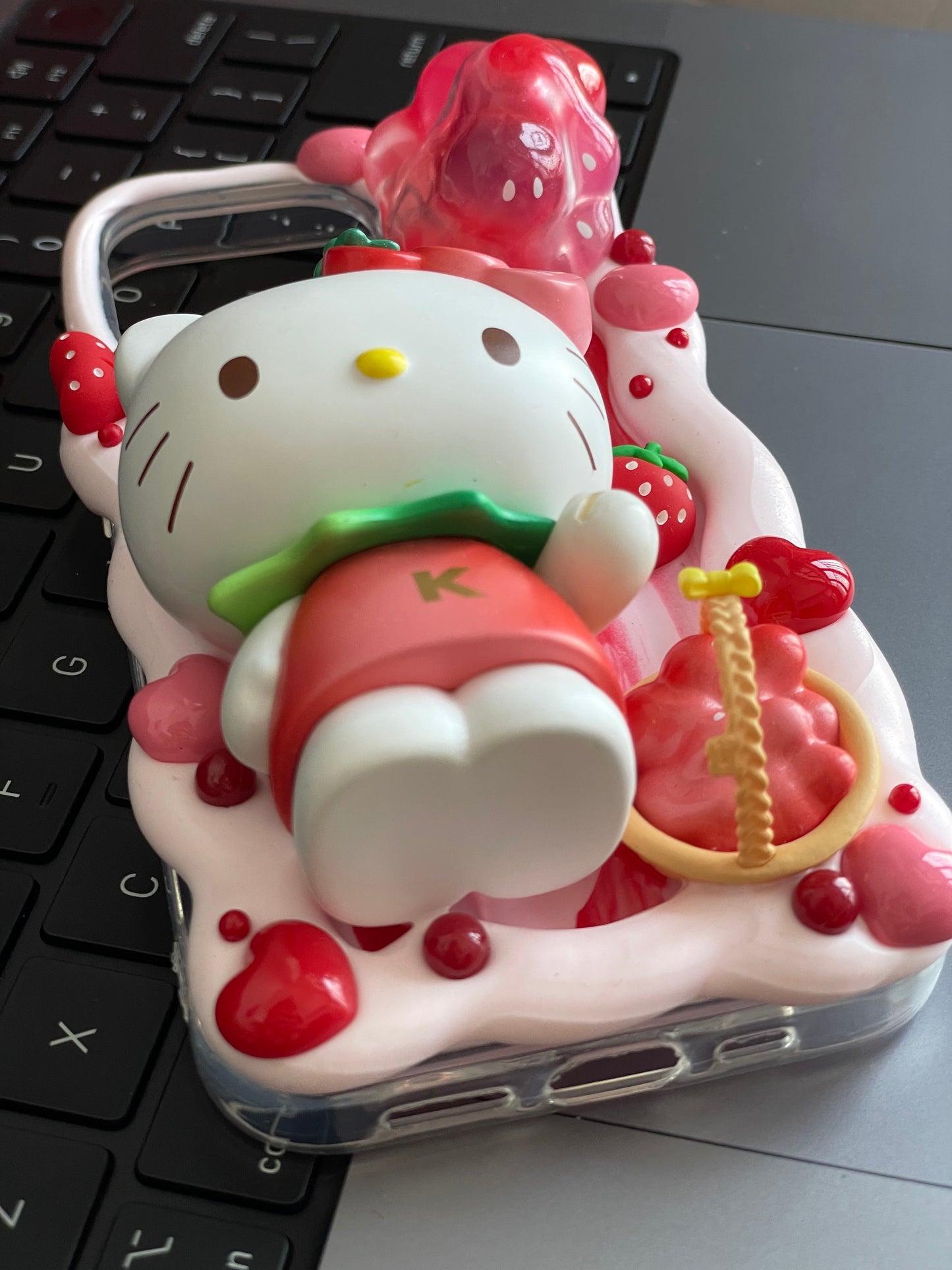 Hellokitty｜Red DIY Decoden Handmade Custom Cream Phone Case for iPhone Samsung | Phone Cover Accessories