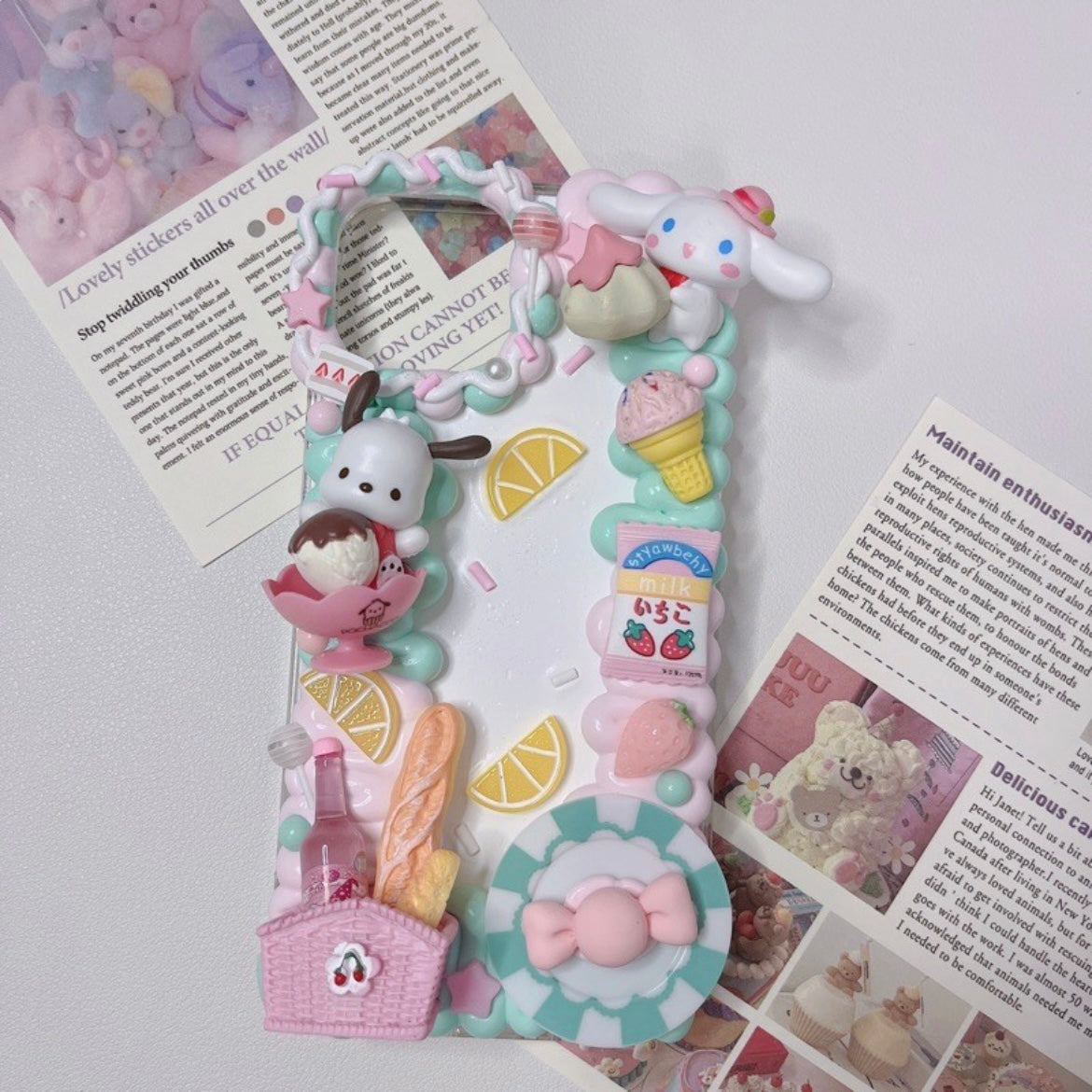 Sanrio｜DIY Decoden Handmade Custom Cream Phone Case for iPhone Samsung | Phone Cover Accessories